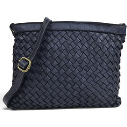 Passaggio Leather Γυναικείο Τσαντάκι Χιαστί από Δερματίνη Navy Μπλε με Στενό Λουρί 5186-KR-10