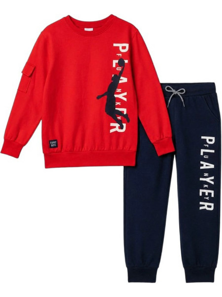 Funky Παιδικό Σετ Φόρμας Κόκκινο Navy Μπλε 227-117147-2