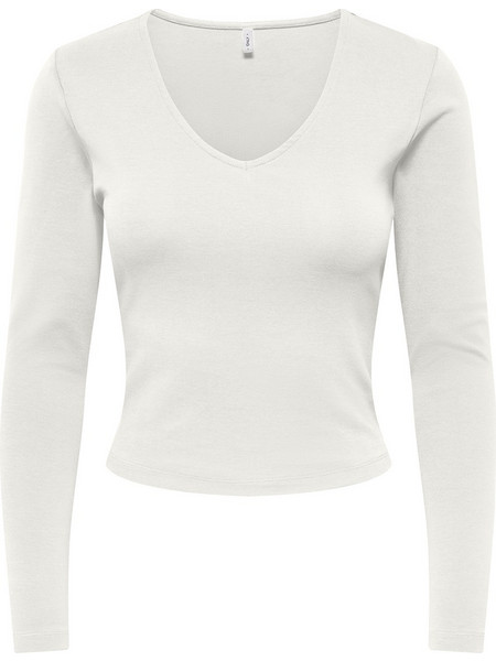 Only Γυναικείο Χειμερινό Crop Top Βαμβακερό Λευκό 15386480