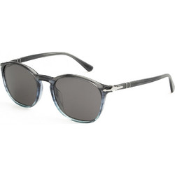 Persol PO3007SX 1205B1 Γυναικεία Γυαλιά Ηλίου Τετράγωνα Κοκάλινα Γκρι με Μαύρο Φακό