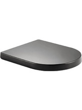 Ravenna Sapporo Καπάκι Λεκάνης D-Shape Πλαστικό Soft Close Μαύρο 46x36cm 019418