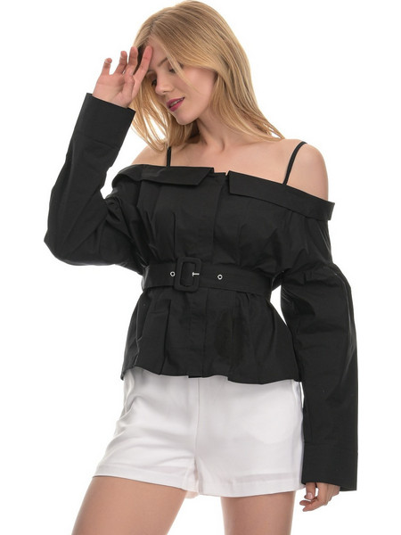 Guess Γυναικείο Καλοκαιρινό Crop Top Μαύρο W0GH29WCTR0