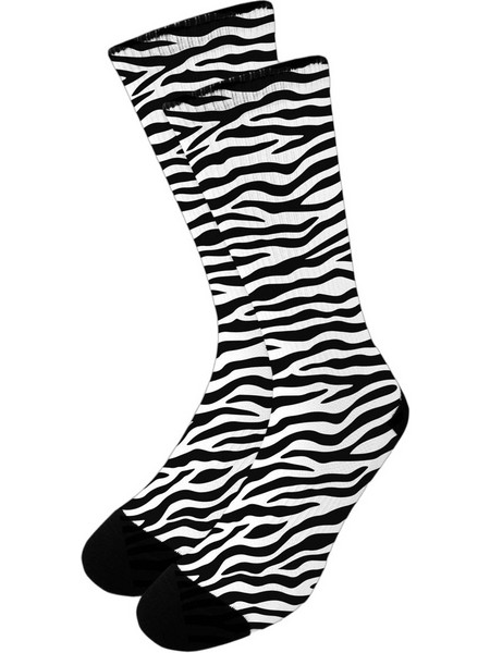 NODO Zebra Vibes Ανδρικές Κάλτσες Ψηλές με Σχέδια Μαύρες PR10092