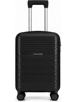 Amber AM1020 Βαλίτσα Καμπίνας 55x35x22cm με 4 Ρόδες Μαύρη
