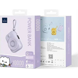WiWu Wi-P041 Wireless Power Bank 10000mAh 22.5W με Ενσωματωμένο Καλώδιο USB-C Purple