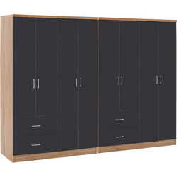 B2BMarkt Ντουλάπα Ρούχων Briana Ανθρακί 241x42.5x180.5cm 9995085