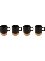Secret de Gourmet Σετ Φλιτζάνια Espresso & Lungo Κεραμικά Μαύρα 120ml 4τμχ 176953