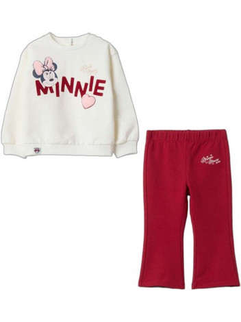 OVS Minnie Mouse Παιδικό Σετ για Κορίτσι Χειμωνιάτικο Μπεζ Κόκκινο 2850865