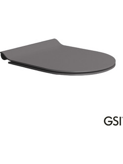 GSI Καπάκι Λεκάνης Οβάλ από Βακελίτη Slim Soft Close Ανθρακί 46x36cm MS86SC