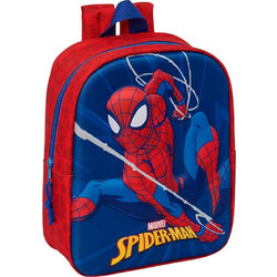 Safta Spider-Man Σχολική Τσάντα Πλάτης Νηπιαγωγείου Μπλε Κόκκινη 622601011