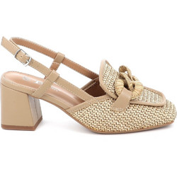 B-Nice Γόβες Slingback με Χοντρό Χαμηλό Τακούνι Μπεζ 1511-1