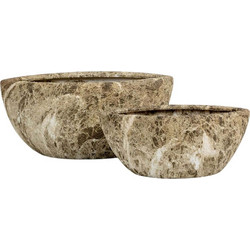 Liberta Gasher Σετ Κασπώ Πήλινα Μπεζ Καφέ 46x22x20cm 2τμχ 032406