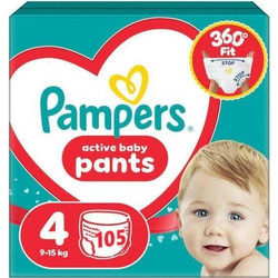Pampers Active Baby Pants Πάνες Βρακάκι No4 9-15kg 105τμχ