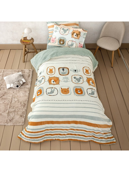 Nima Zooland Παιδική Κουβέρτα Fleece Ζωάκια 160x220 Μπεζ