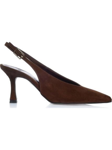 Sante Γόβες Slingback με Λεπτό Χαμηλό Τακούνι Σοκολατί 26-615-15