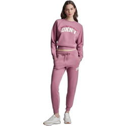 DKNY Mid Rise Varsity Logo Γυναικείο Παντελόνι Φόρμας Ροζ DP6P3896