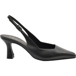 Lodi Γόβες Slingback Δερμάτινες με Λεπτό Χαμηλό Τακούνι Μαύρες GELINES-X-C63