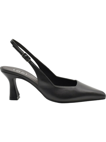 Lodi Γόβες Slingback Δερμάτινες με Λεπτό Χαμηλό Τακούνι Μαύρες GELINES-X-C63