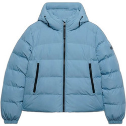 Superdry Γυναικείο Μπουφάν Χειμωνιάτικο Puffer Μακρύ Γαλάζιο W5011996A