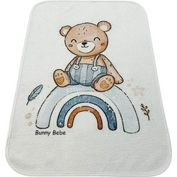 BunnyBebe 733 Bear Αδιάβροχο Σελτεδάκι Αλλαξιέρας Μωρού 100% Βαμβακερό Πετσετέ Λευκό 45x65cm