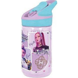 Stor Hunters Παιδικό Παγούρι Γυάλινο BPA Free με Καλαμάκι Λιλά Γαλάζιο 480ml