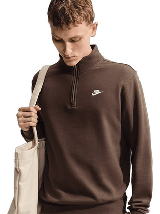 Nike Club Ανδρικό Αθλητικό Φούτερ Καφέ FN3864-237
