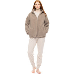 Pink Label Γυναικεία Ρόμπα Χειμωνιάτικη Fleece Μπεζ W1870