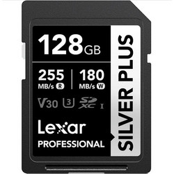 Lexar Professional Silver Plus SDXC 128GB Class 10 U3 V30 UHS-I 255MB/s