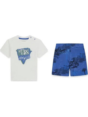 Guess Βρεφικό Σετ για Αγόρι Καλοκαιρινό Λευκό Royal Blue I6GG14K8HM4-G011