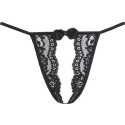 Axami Γυναικείο Sexy String Αυτοκινήτου με Δαντέλα Μαύρο V-9818