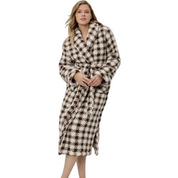 Aruelle Sana Γυναικεία Ρόμπα Χειμωνιάτικη Fleece Καφέ Εκρού 39.02.23.122