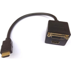 HDMI male to HDMI + DVI-D 25 pin female splitter/converter