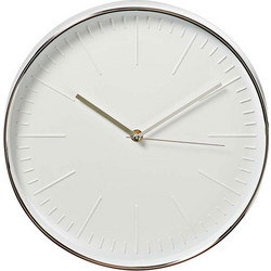 NEDIS CLWA013PC30SR Circular Wall Clock, 30 cm Diameter, White & Silver NEDIS
