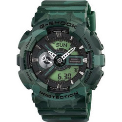 Casio G-Shock Ανδρικό Ρολόι Χρονογράφος με Πράσινο Καουτσούκ Λουράκι GA-110CM-3AER