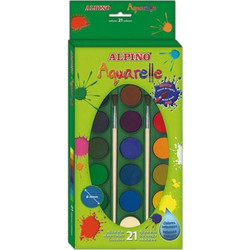 Alpino Aquarelle Σετ Νερομπογιές με Πινέλο 21 Χρώματα 21τμχ AQ000002