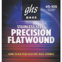 GHS M3050 Flatwound Σετ 4 Χορδές Ηλεκτρικού Μπάσου Stainless Steel 45-105" Medium Tension