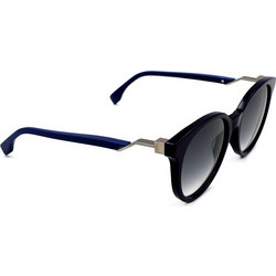 Fendi FF 0231/S PJP/90 Γυναικεία Γυαλιά Ηλίου Στρογγυλά Κοκάλινα Μαύρα με Μαύρο Polarized Φακό