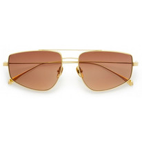 Kaleos Bates 003 Γυναικεία Γυαλιά Ηλίου Aviator Μεταλλικά Χρυσά με Καφέ Polarized Φακό