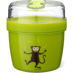 Carl Oscar N'ice Cup Monkey Πλαστικό Παιδικό Σετ Δοχείο Φαγητού Ισοθερμικό Lime
