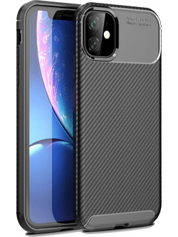 Θήκη iPhone 11 OEM Airbag Carbon Series Πλάτη TPU μαύρο