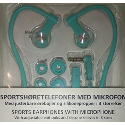 Ακουστικά Hands free Άθλησης με μικρόφωνο - Τιρκουάζ (ΟΕΜ)
