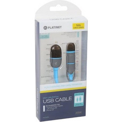 PLATINET USB UNIVERSAL CABLE 2 IN 1 MICRO USB & LIGHTNING PLUGS BLUE BLISTER