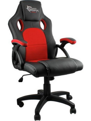 White Shark Kings Throne Καρέκλα Gaming Δερματίνης Μαύρη Κόκκινη