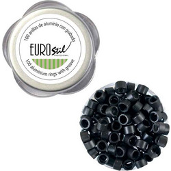 EUROSTIL EXTENSIONS MICRO RINGS BLACK 100PCS 02911