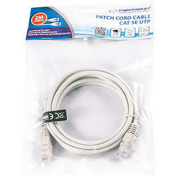 Esperanza U/UTP Cat.5e Καλώδιο Δικτύου Ethernet 2m Grey