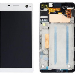 Γνήσιο Original Sony Xperia C4 E5303 E5306 E5333 E5343 E5353 E5363 Οθόνη LCD Display Screen + Touch Screen Digitizer Μηχανισμός Αφής + Frame Πλαίσιο White