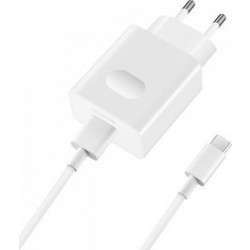 Huawei AP32 Φορτιστής με Καλώδιο USB-C με Θύρα USB-A White