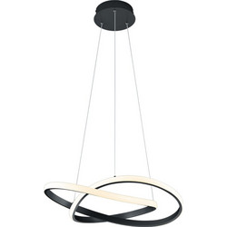 Trio Lighting Course Κρεμαστό Φωτιστικό Οροφής Μονόφωτο LED με Θερμό Λευκό Φως Μαύρο Φ60cm R32051132