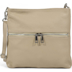 Passaggio Leather Γυναικεία Τσάντα Χιαστί Δερμάτινη Μπεζ με Στενό Λουρί 7870-KR-11