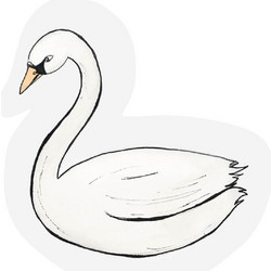 The Gift Label Swan - Cut-out Ευχετήρια κάρτα